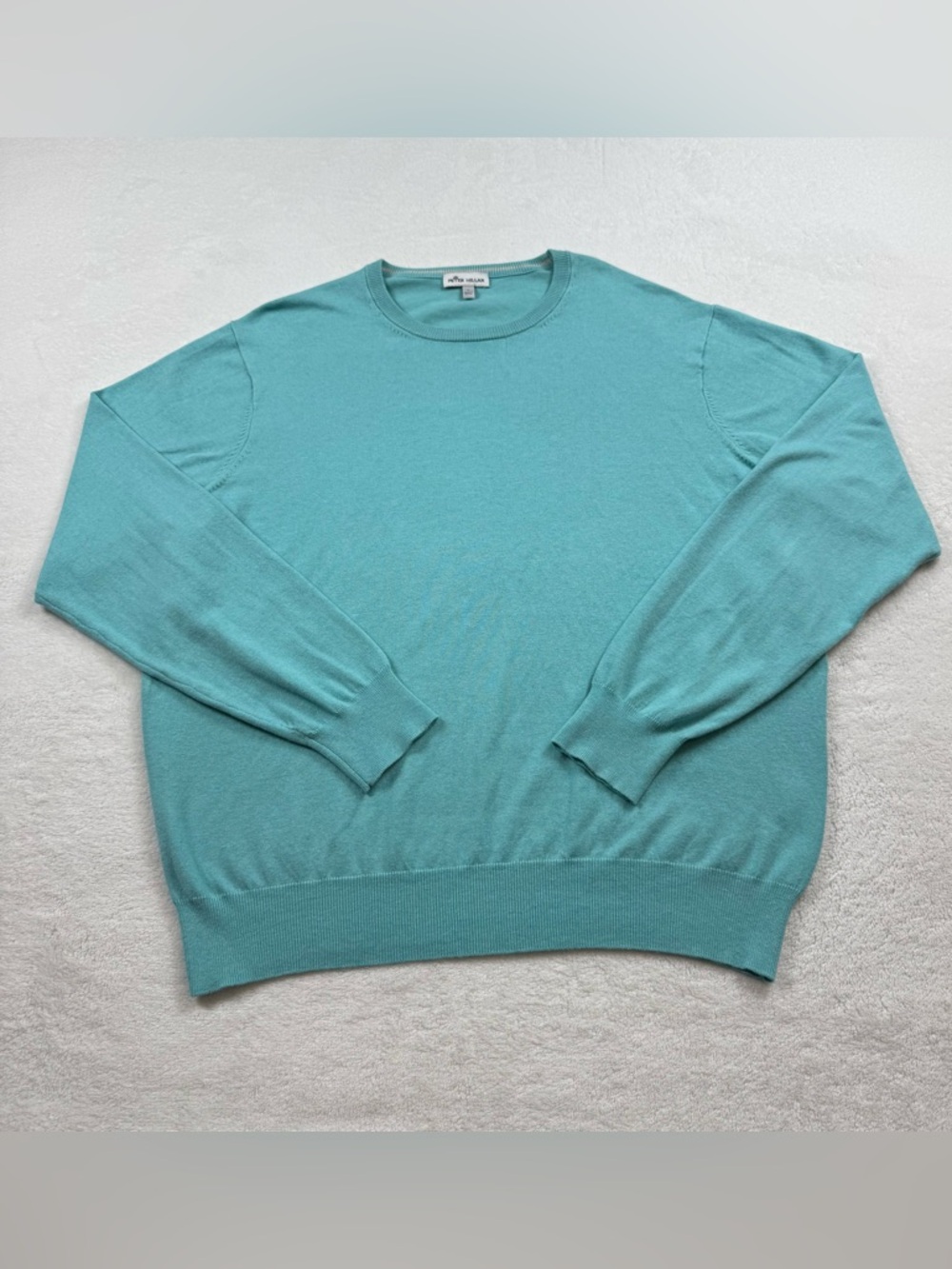 Peter millar crown soft cashmere blend knit crew neck sweater men’s size L blue